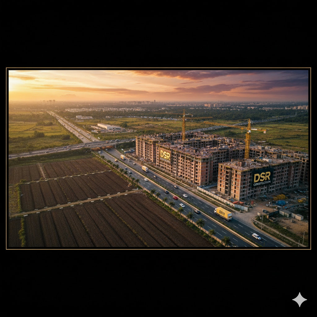 DSR Group landmark towers at golden hour